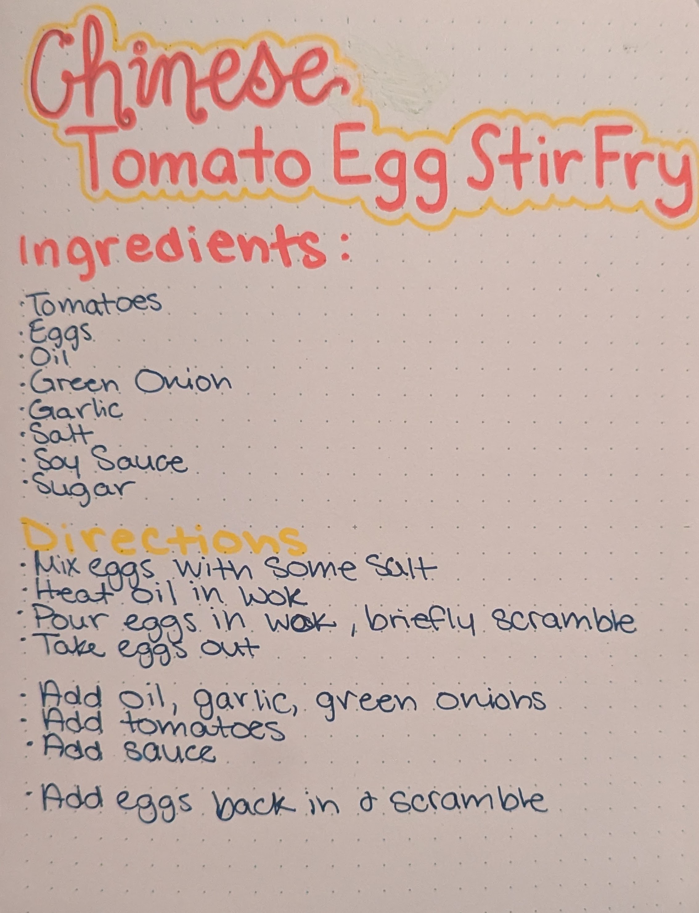 Chinese Tomato Egg Stir Fry