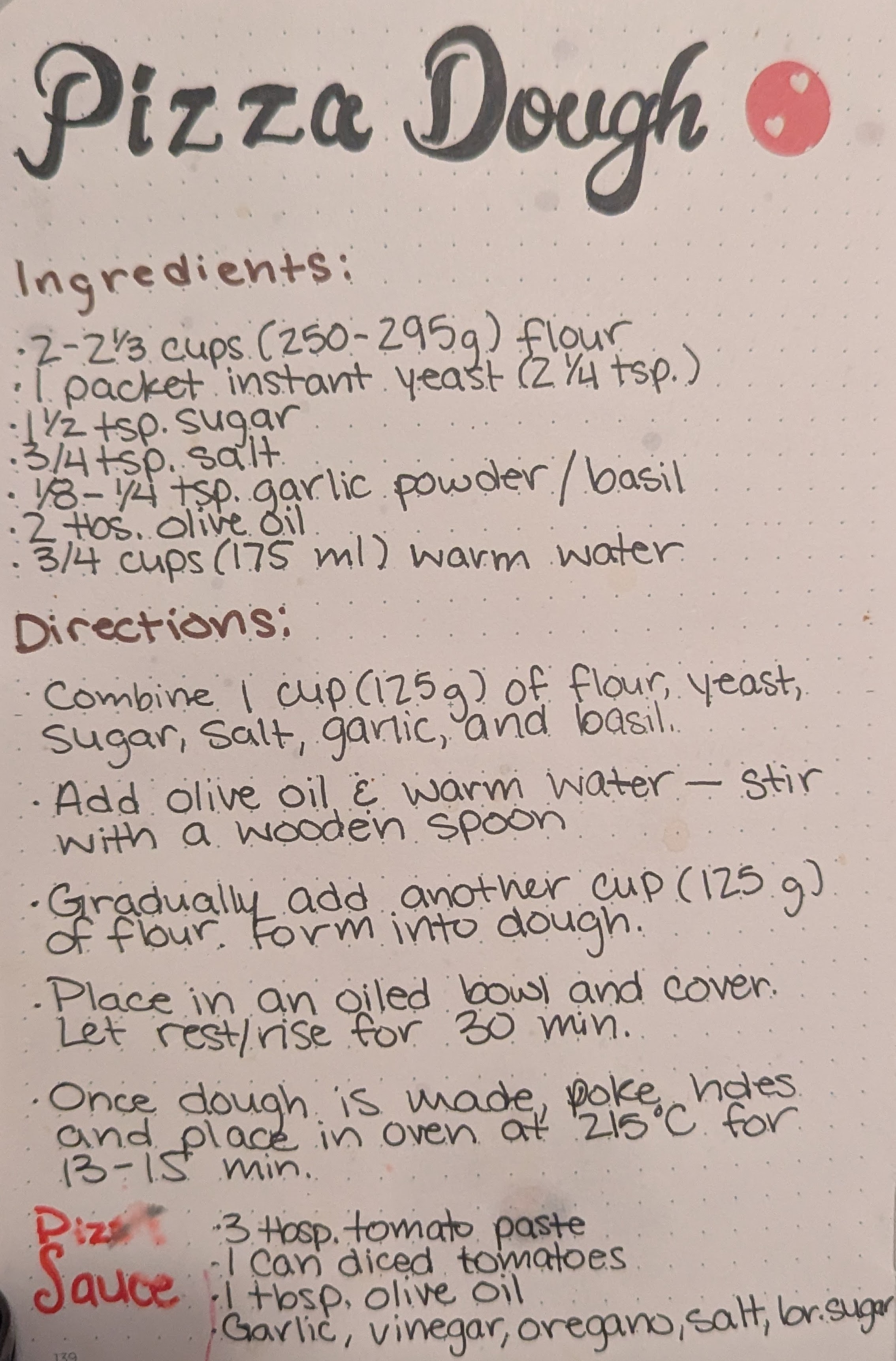 Pizza Dough and Pizza Sauce